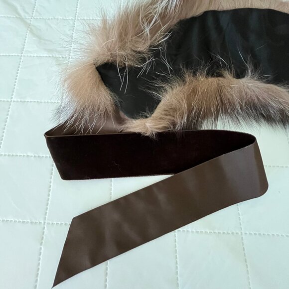 Fox Fur Collar - Brown, Black and White Colour - Authentic - Picture 10 of 17